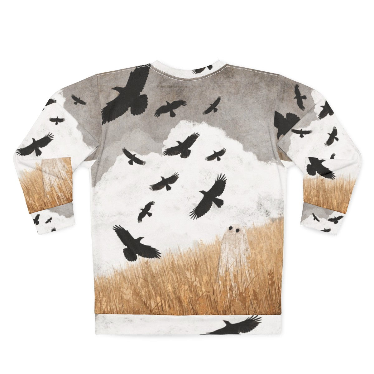 Vintage-style sweatshirt featuring crows and autumn imagery - Back