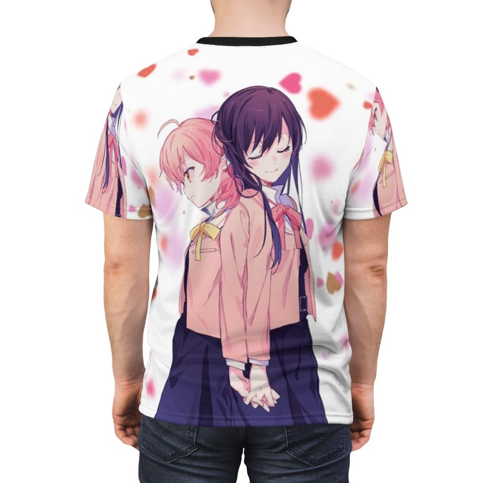 Anime inspired t-shirt featuring characters from the series Bloom Into You (Yagate Kimi ni Naru) - men back