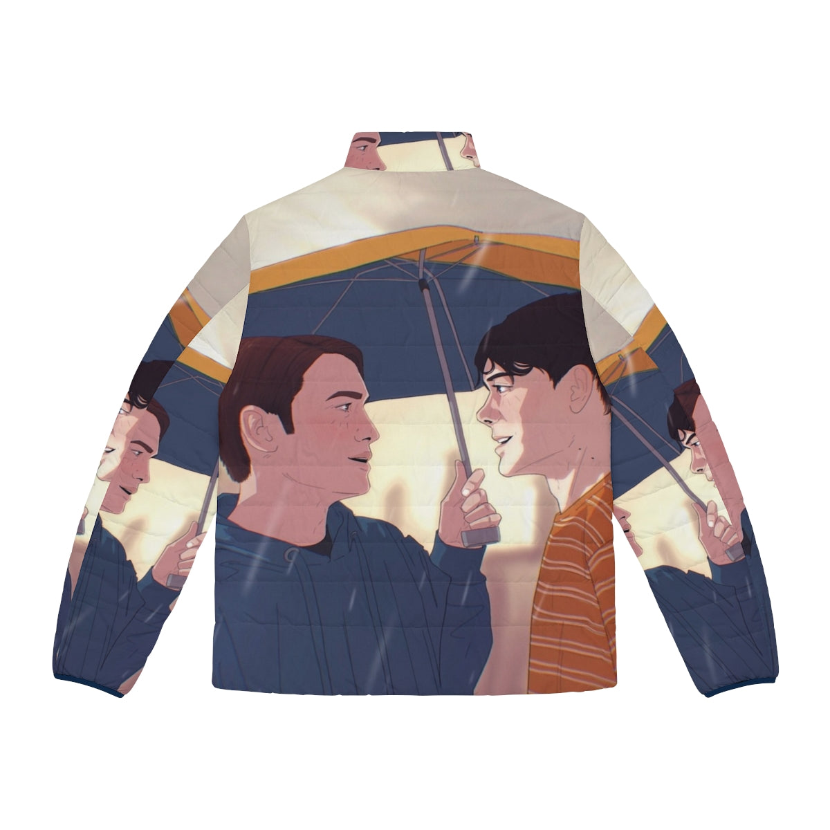 Heartstopper Charlie and Nick Puffer Jacket featuring the characters from the LGBT graphic novel and Netflix series - Back