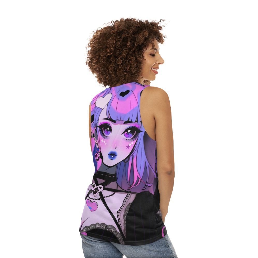 Kawaii anime inspired unisex goth tank top - women back