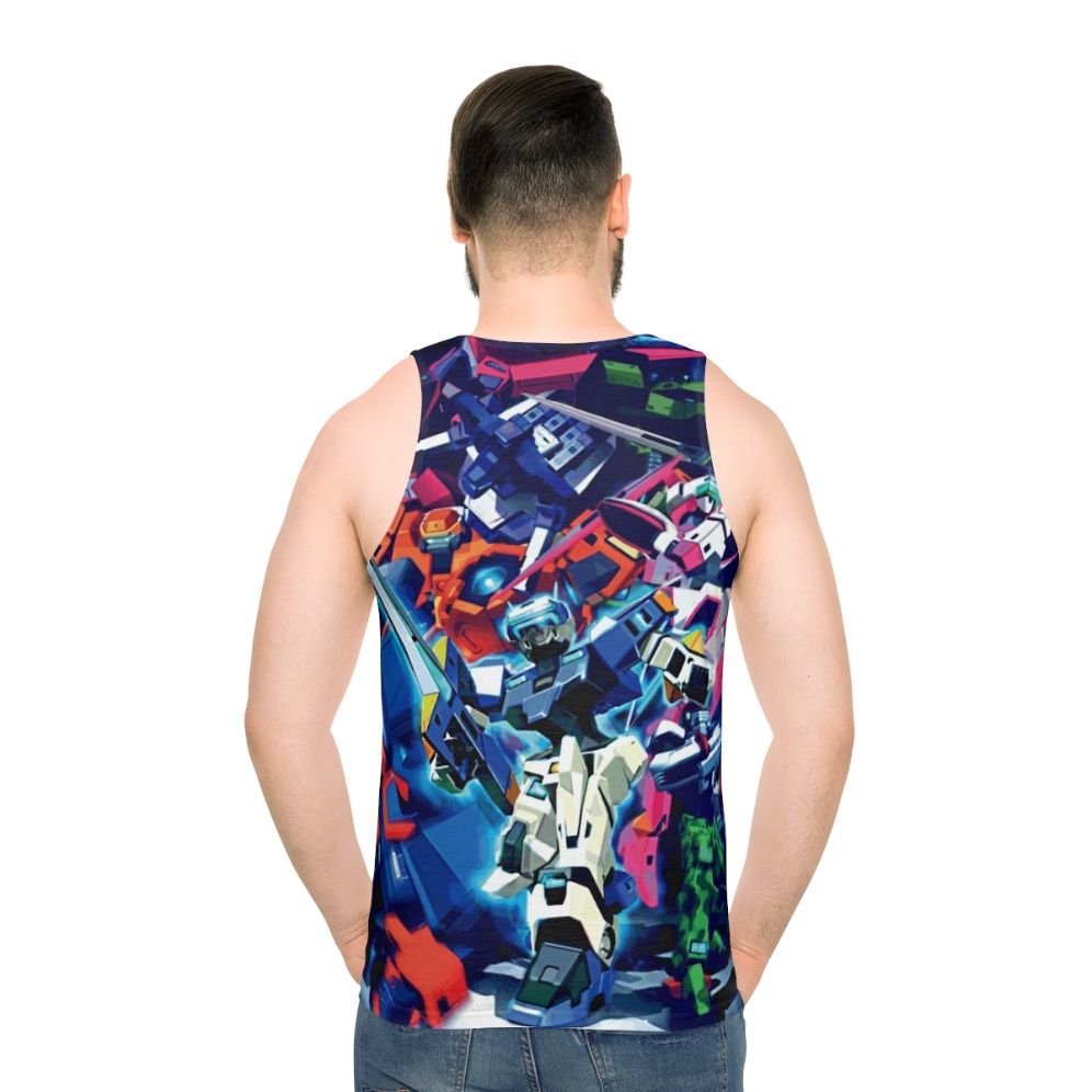 Virtual On Unisex Tank Top featuring cyber troopers and mecha design - men back