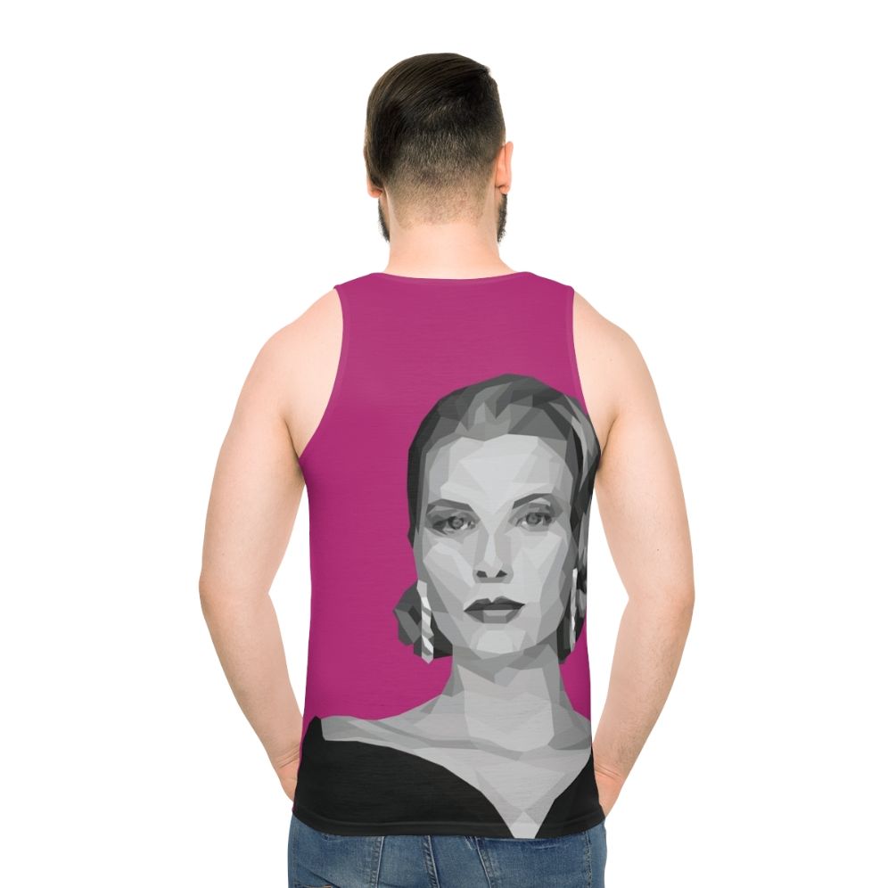 Grace Kelly Geometric Poly Pink Unisex Tank Top - men back