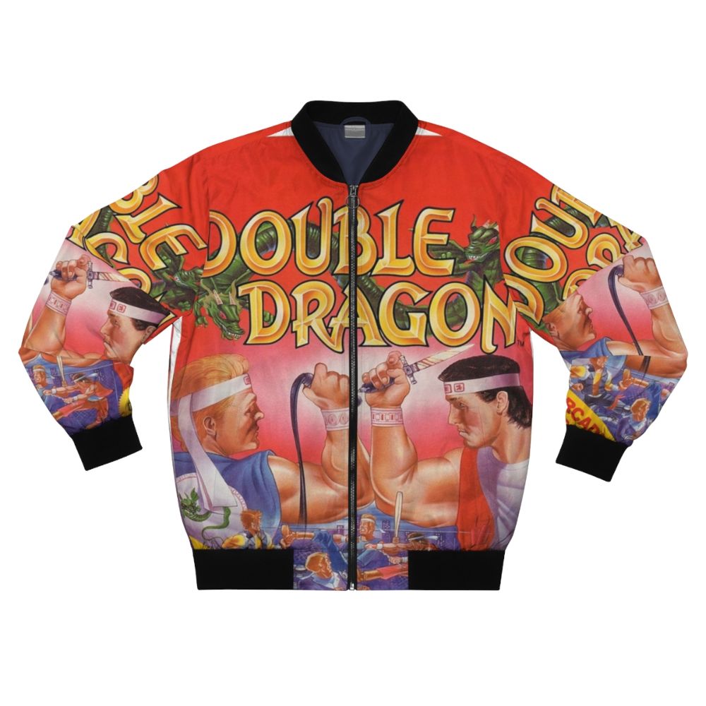 Retro Double Dragon bomber jacket featuring classic video game inspired design