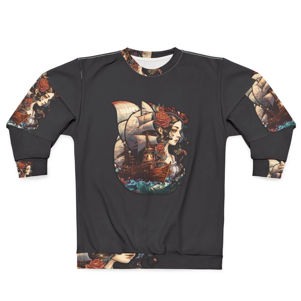 Mythical sea creatures sweatshirt featuring legendary beasts and fantasy creatures