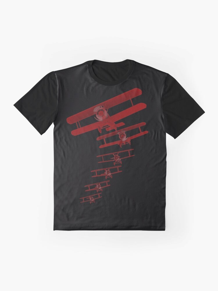 Retro Biplane Graphic T-Shirt for Aviation Enthusiasts - Flat lay