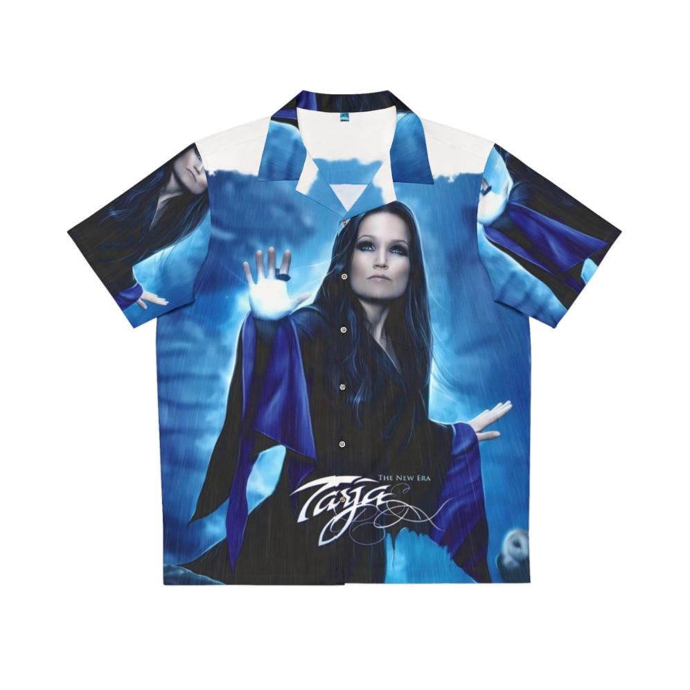 Tarja Turunen Nightwish Hawaiian Shirt featuring the metal band's iconic logo and members