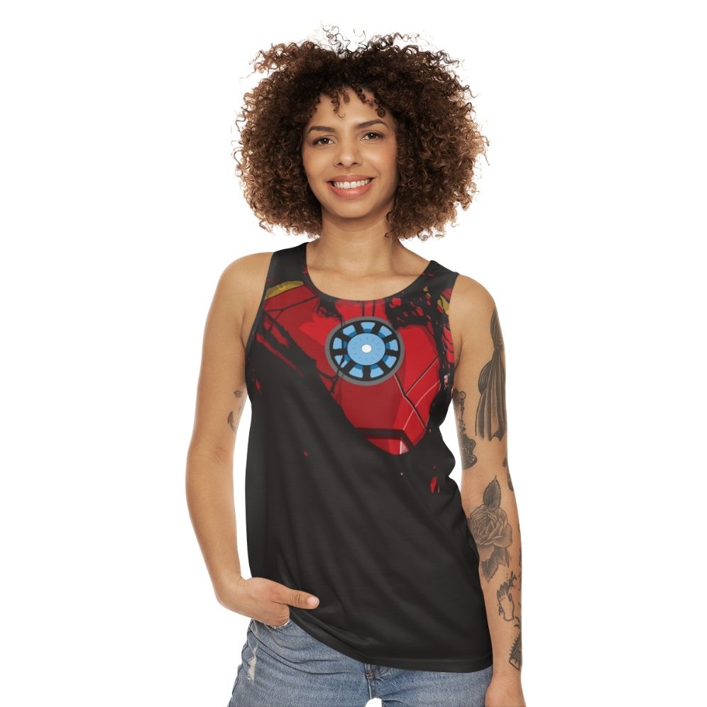 Ripped Reactor Unisex Marvel Comics Iron Man Superhero Tank Top - women