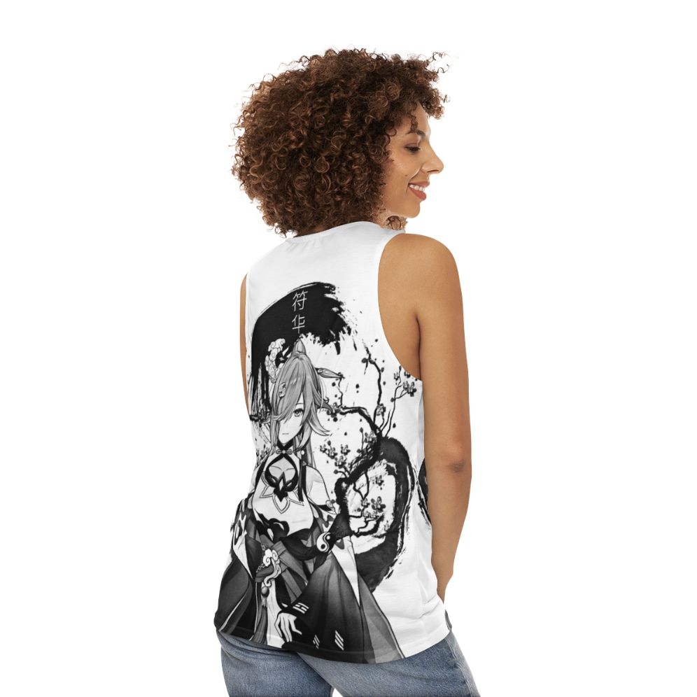 Unisex fantasy ink splatter tank top - women back