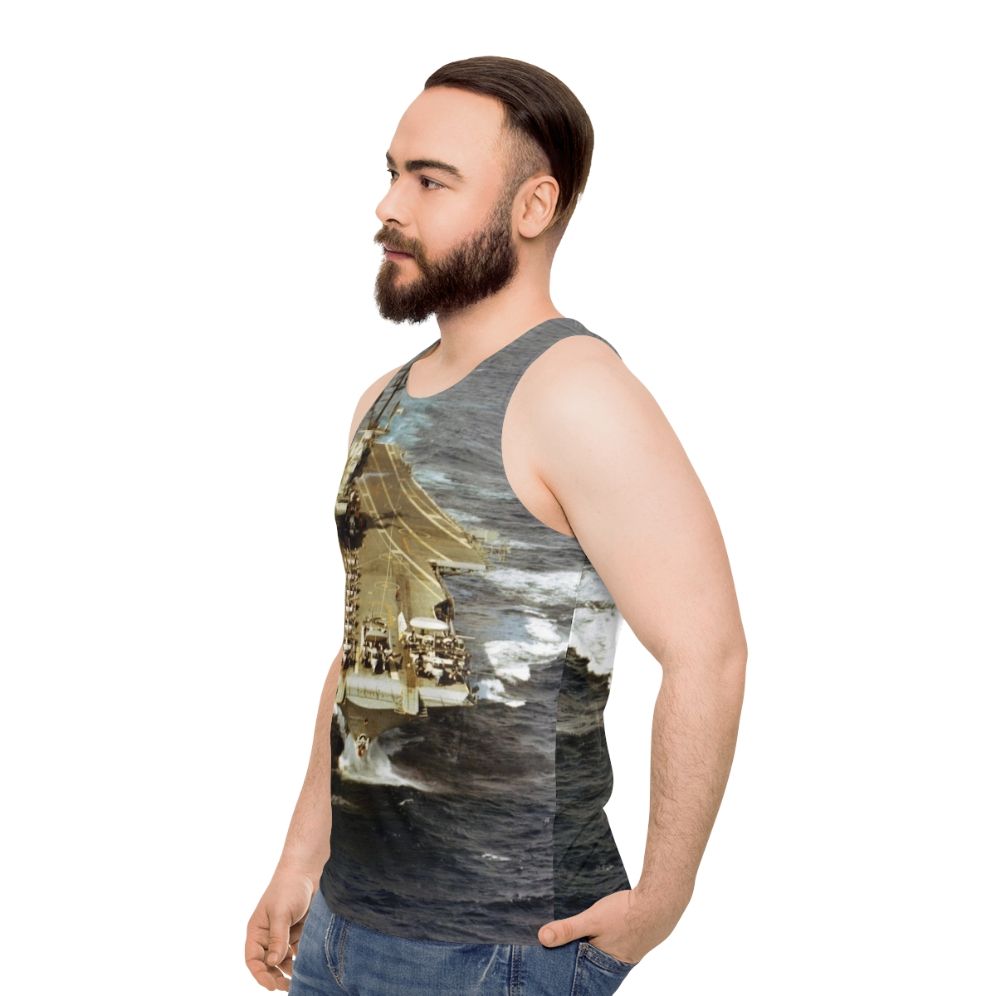 USS Intrepid CVS-11 Navy Unisex Tank Top - men side