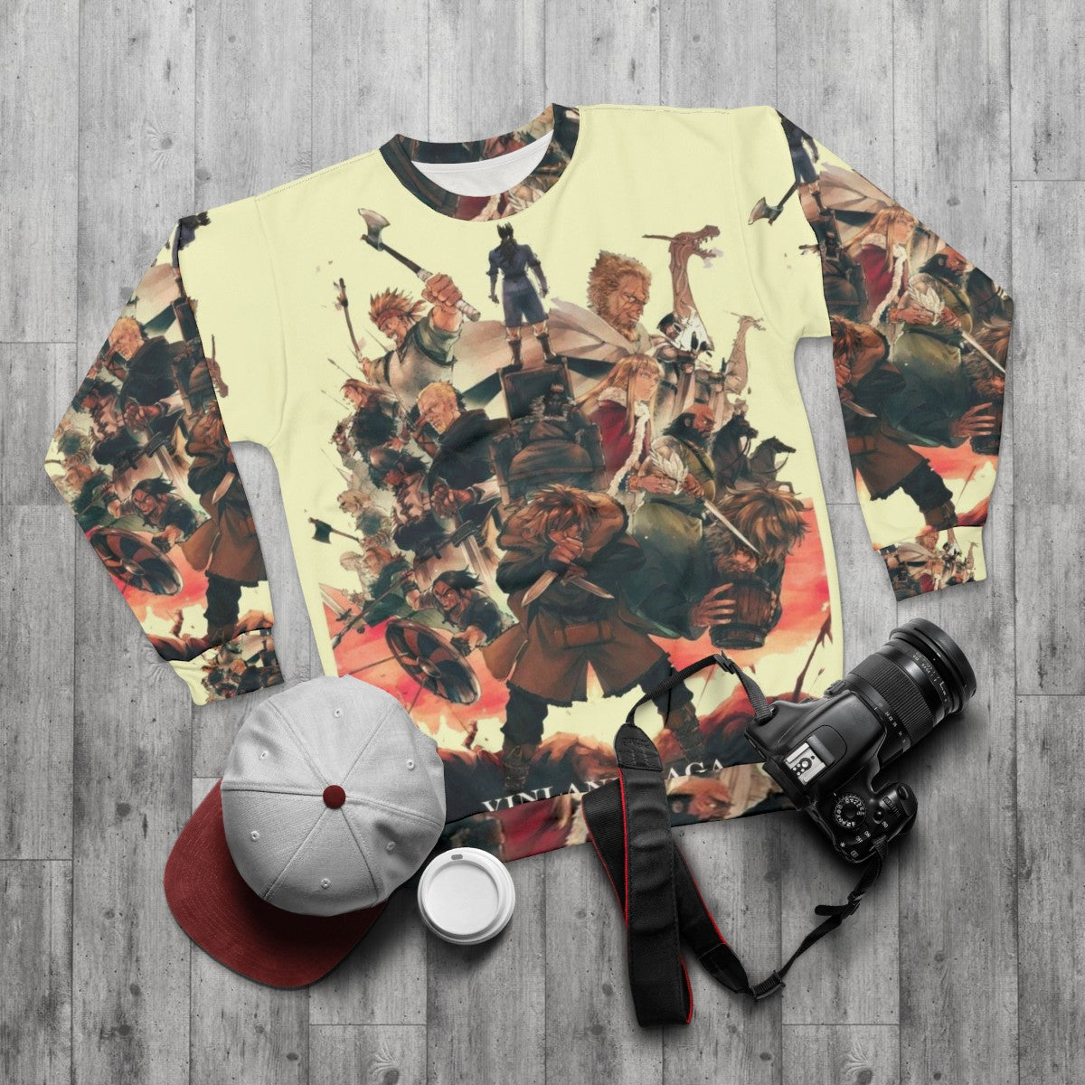 Vinland Saga Viking Anime Sweatshirt - flat lay