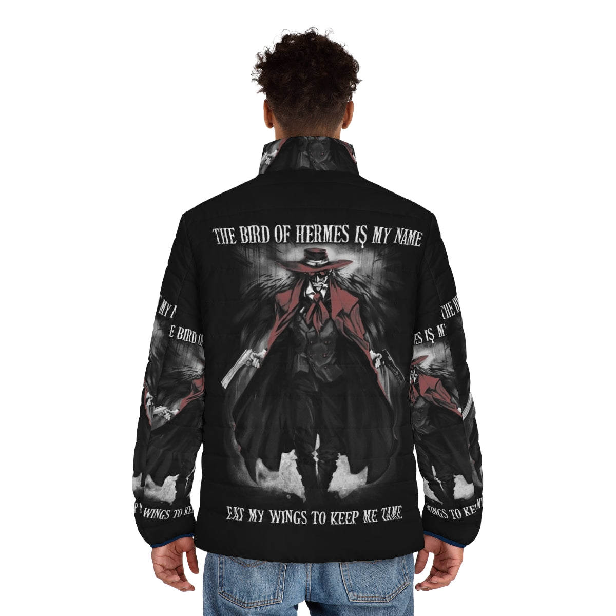 Hellsing Alucard "The Bird of Hermes" Puffer Jacket - men back