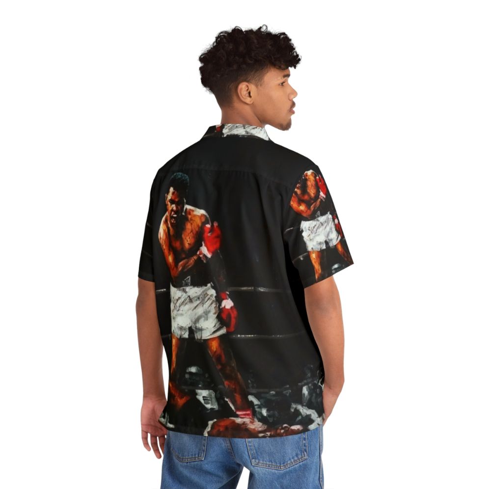 Vintage Hawaiian shirt featuring Muhammad Ali's knockout of Sonny Liston - People Back