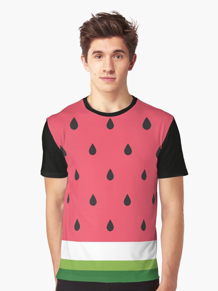 Vibrant watermelon abstract graphic design on a t-shirt - Men