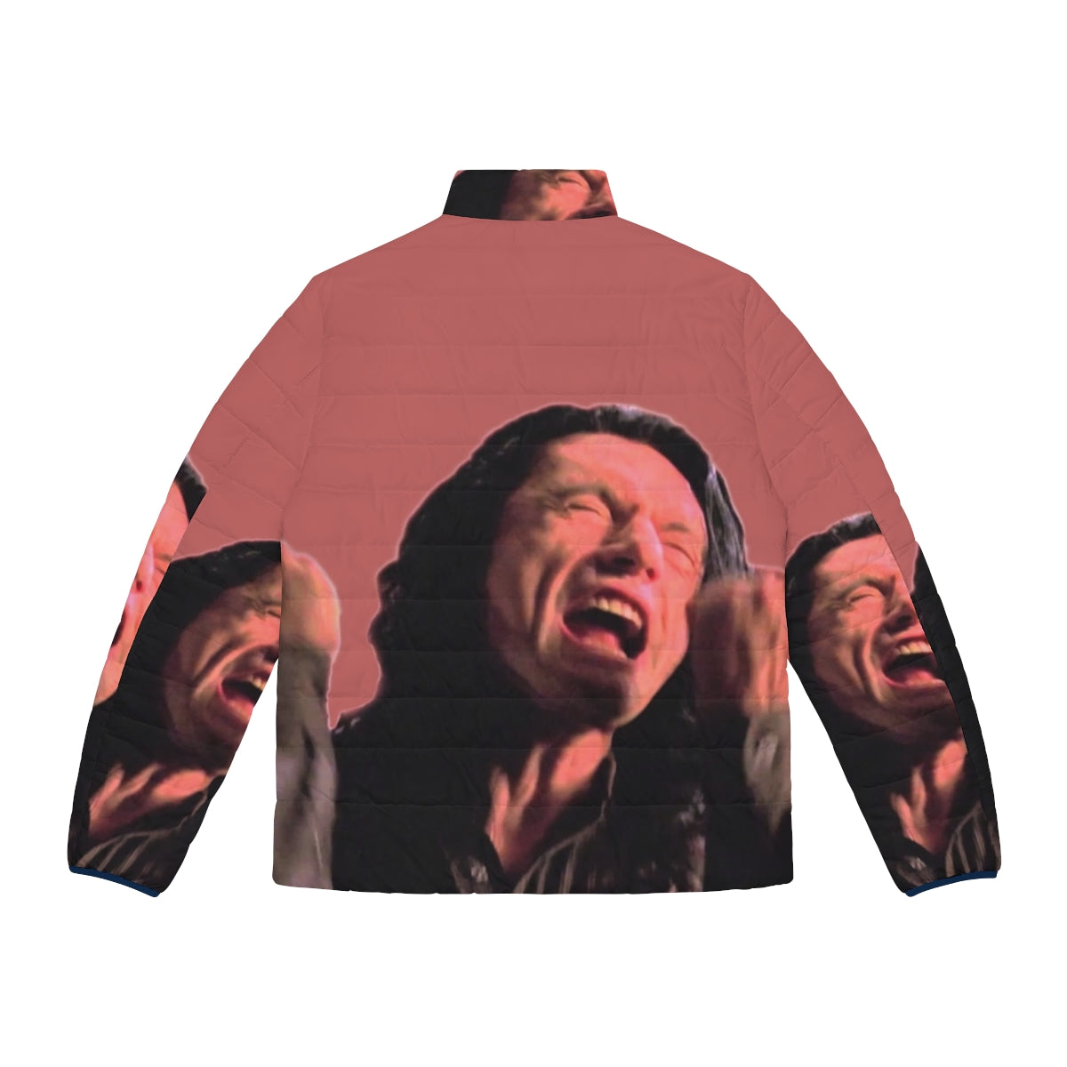 "The Room" inspired puffer jacket with "You're Tearing Me Apart, Lisa!" text - Back