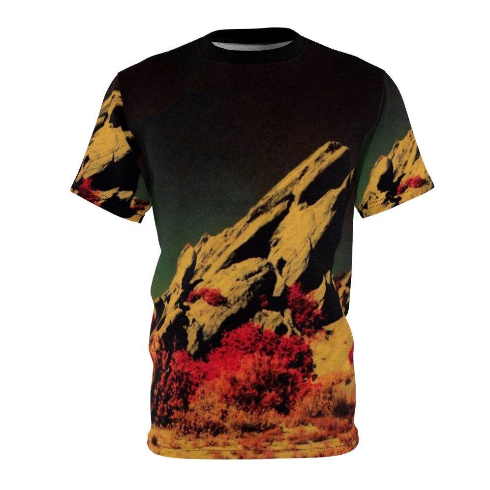 Retro-styled graphic t-shirt featuring a design inspired by the Dark Continent album cover