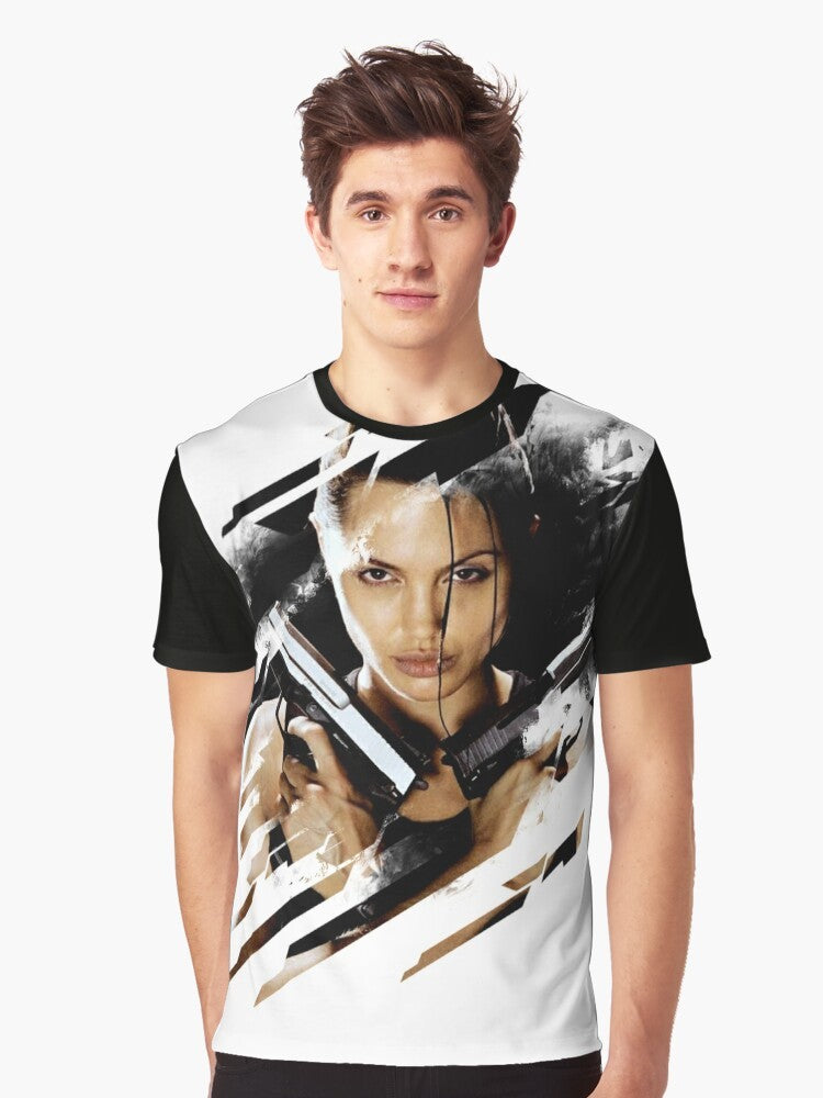 Lara Croft Tomb Raider graphic t-shirt featuring Angelina Jolie - Men