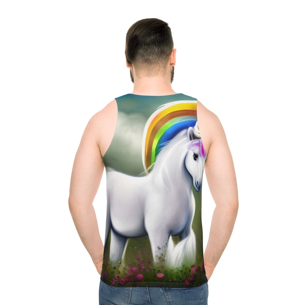 Unisex Legendary Unicorn Fantasy Tank Top - men back