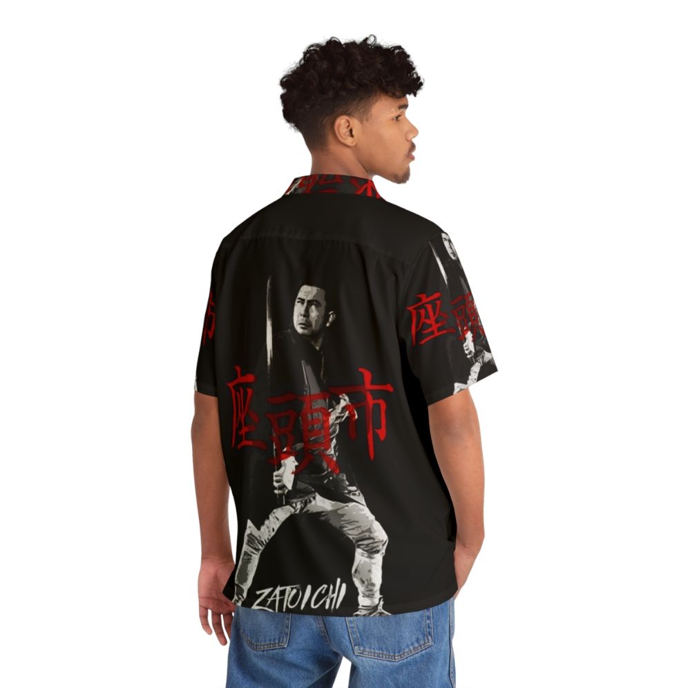 Zatoichi The Blind Swordsman Hawaiian Shirt featuring classic Japanese cinema imagery - People Back