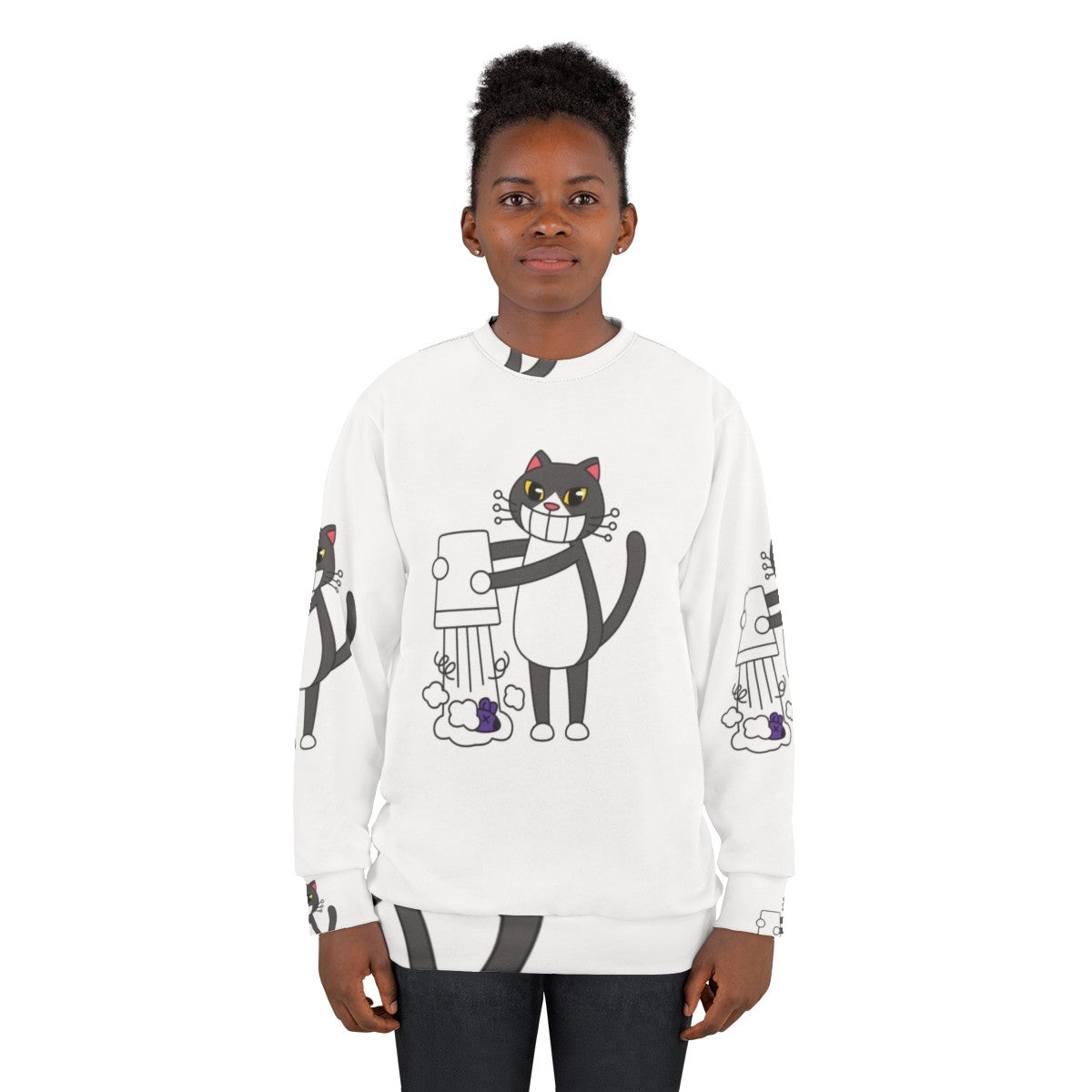 Cats Hobbies Sweatshirt featuring an adorable design of cats engaged in various hobbies - women