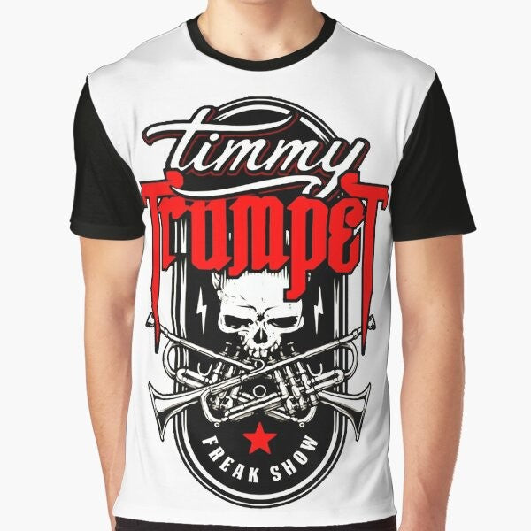 Timmy Trumpet grunge skull graphic design t-shirt