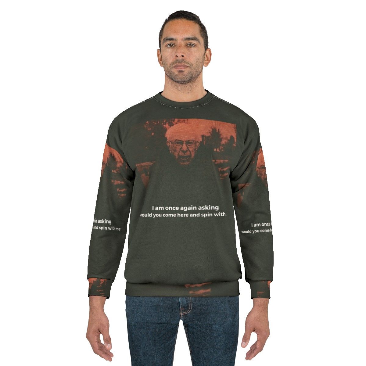 Bernie Sanders Emo Sweatshirt with Peripheral Vision Design - men