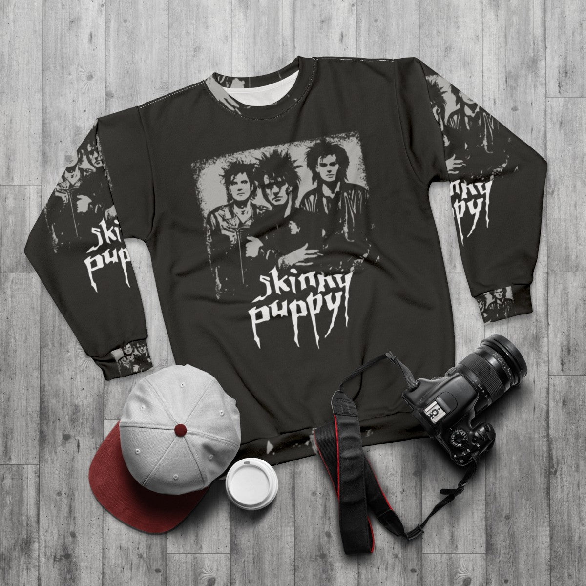 Skinny Puppy Post Punk Goth Sweatshirt - flat lay