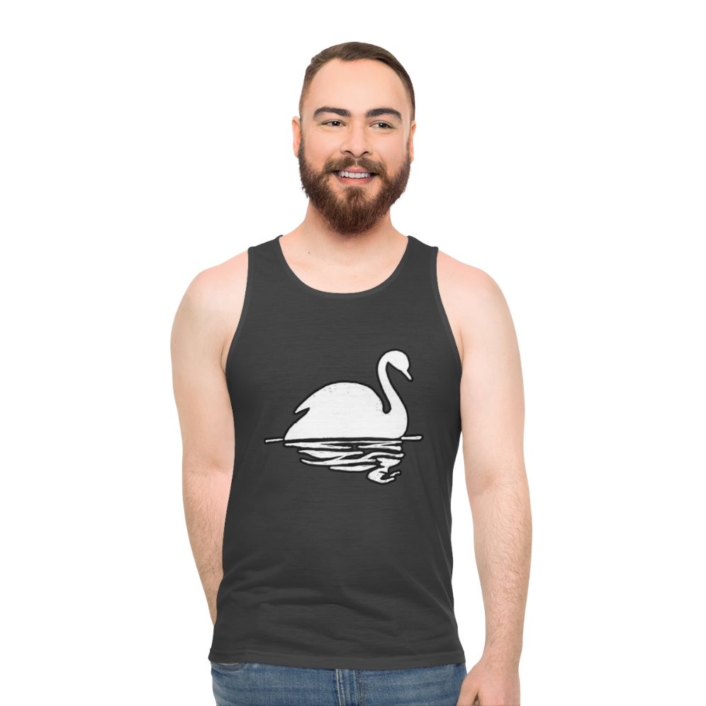 Unisex tank top featuring a beautiful swan design - men