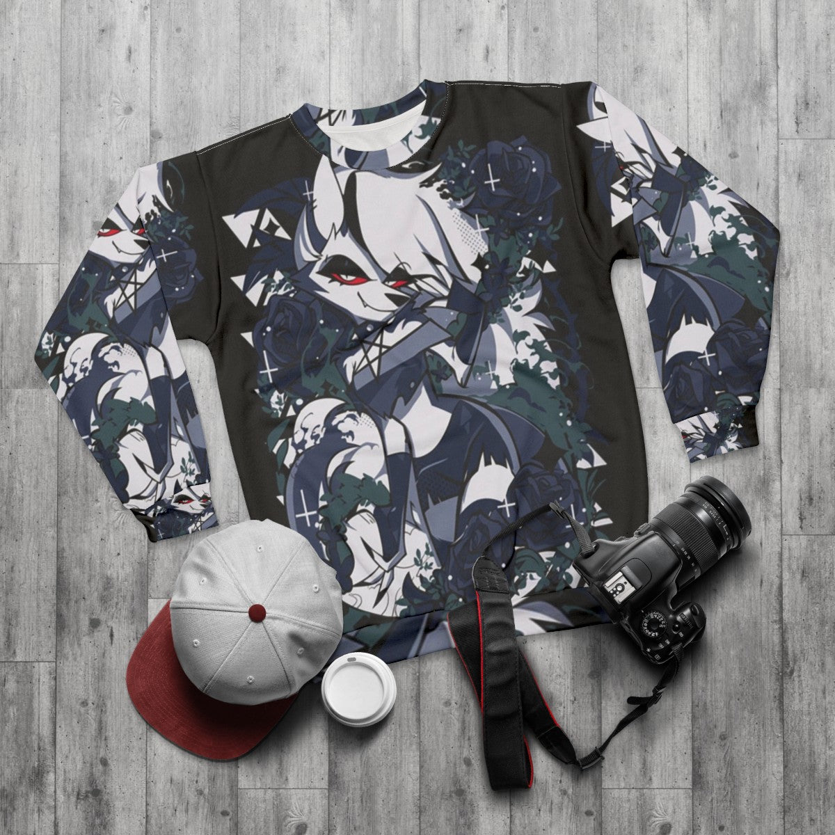 Helluva Boss Loona Anime Sweatshirt - flat lay