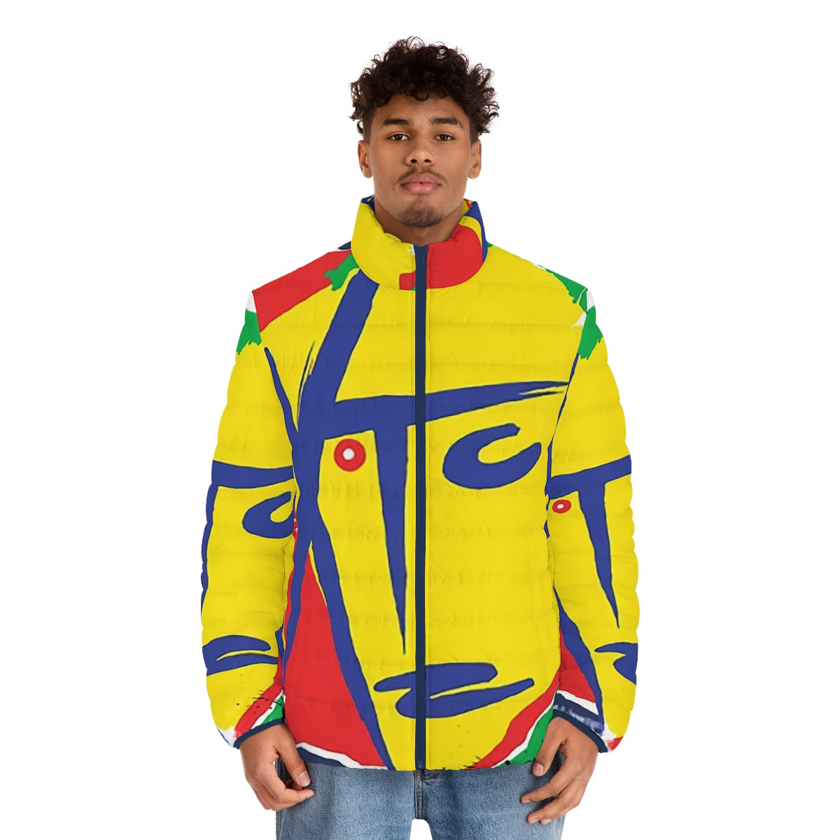 XTC Band Puffer Jacket with Iconic Album Cover Art - men front