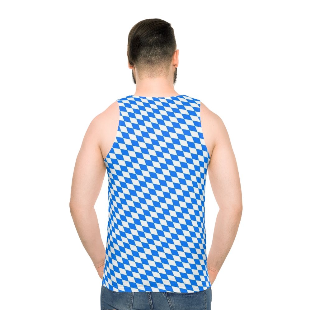 Bavarian diamond pattern unisex tank top - men back