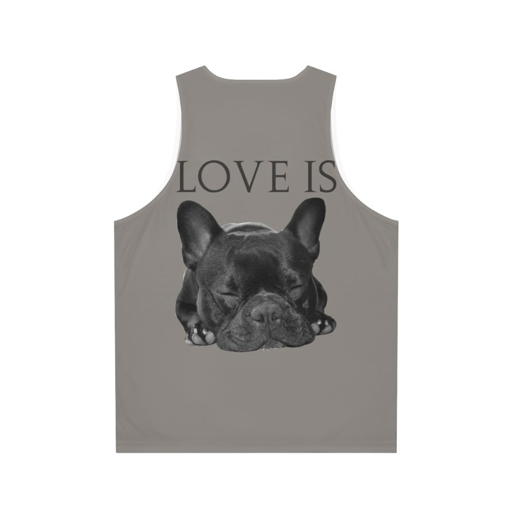 Unisex tank top with a cute French bulldog design - Back