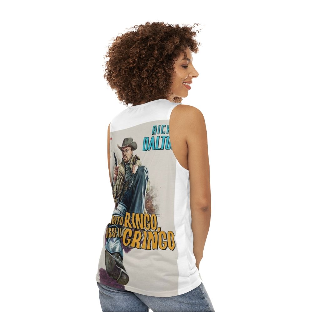 Once Upon A Time In Hollywood Unisex Tank Top with Tarantino, DiCaprio, Pulp Fiction Style - women back