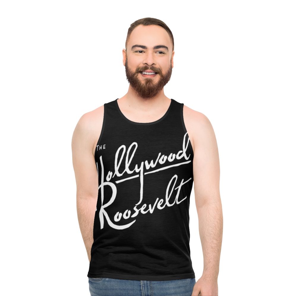 Unisex tank top with Hollywood design - men