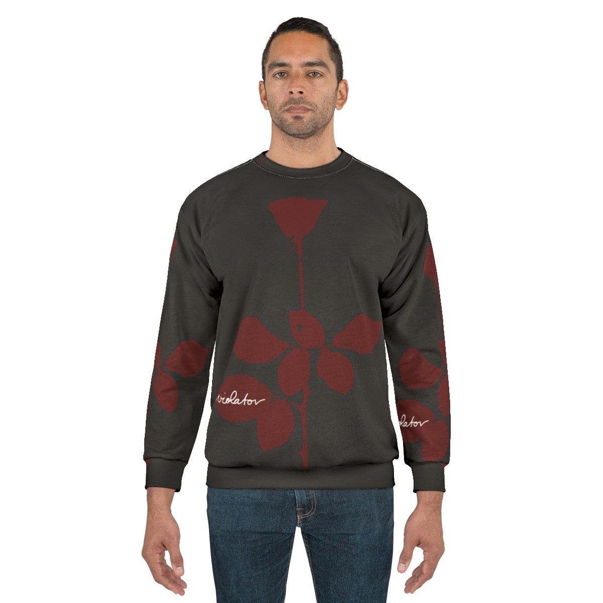 Best friend sweatshirt with rose design and violator theme - men