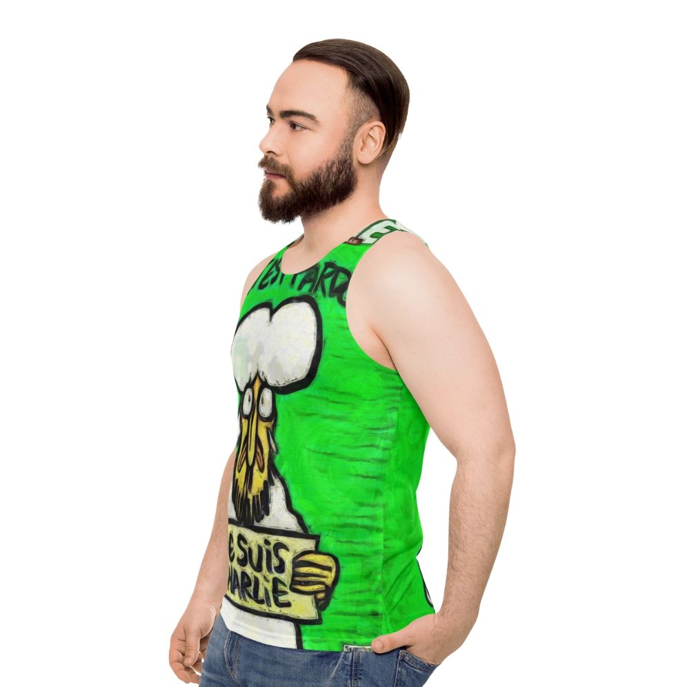 Tribute to Charlie Hebdo Unisex Tank Top - men side