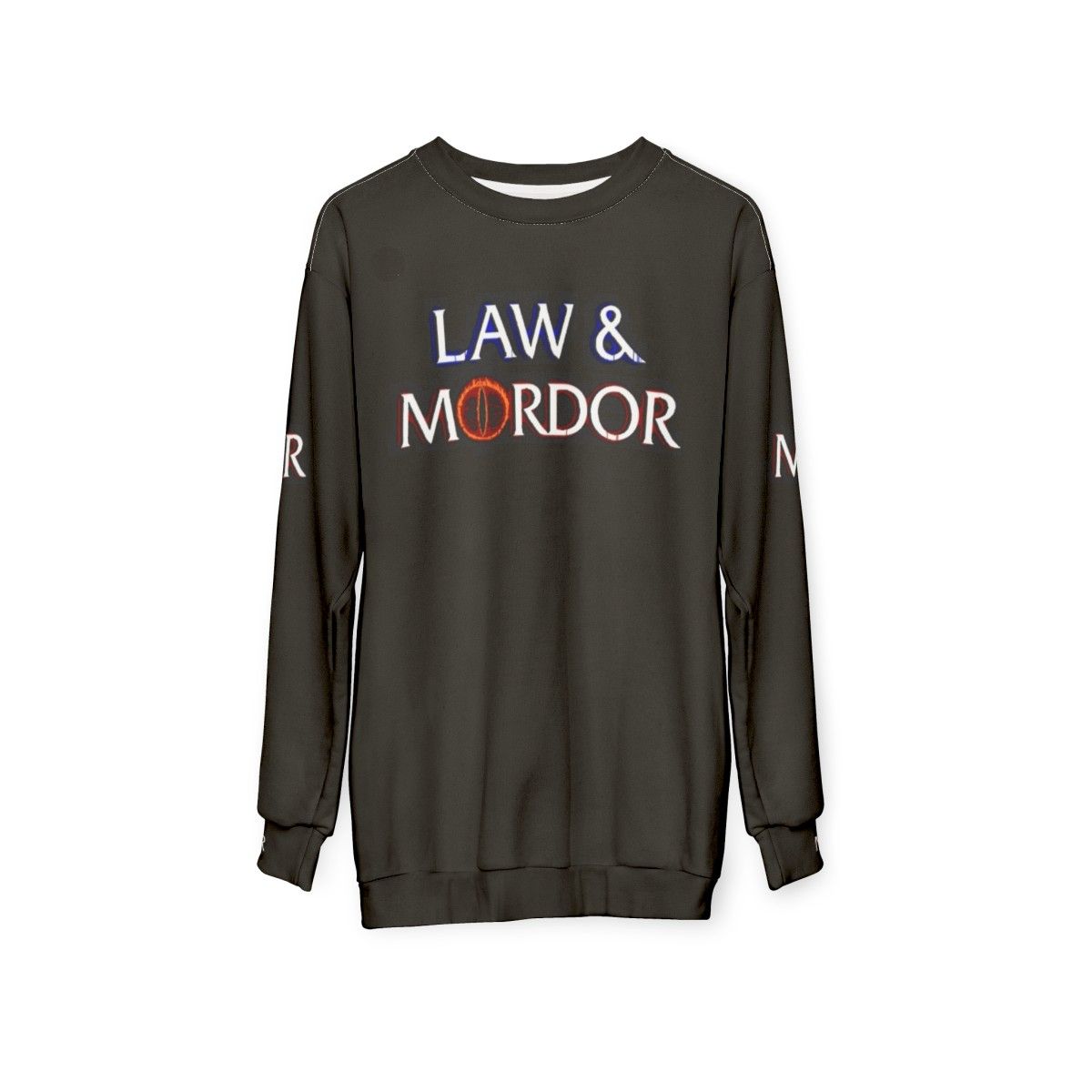 Lord of the Rings inspired "Law and Mordor" sweatshirt - hanging