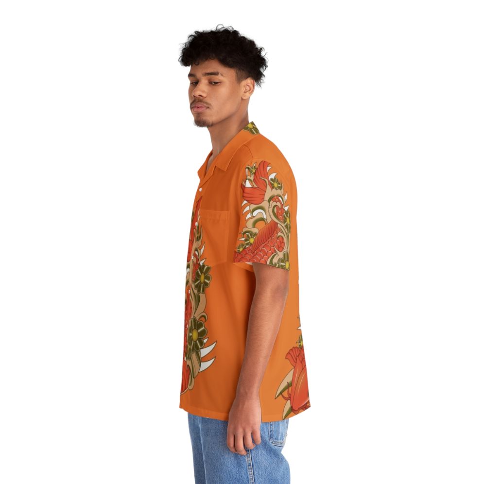 Kai fish Hawaiian shirt with vibrant tropical fish design - People Left