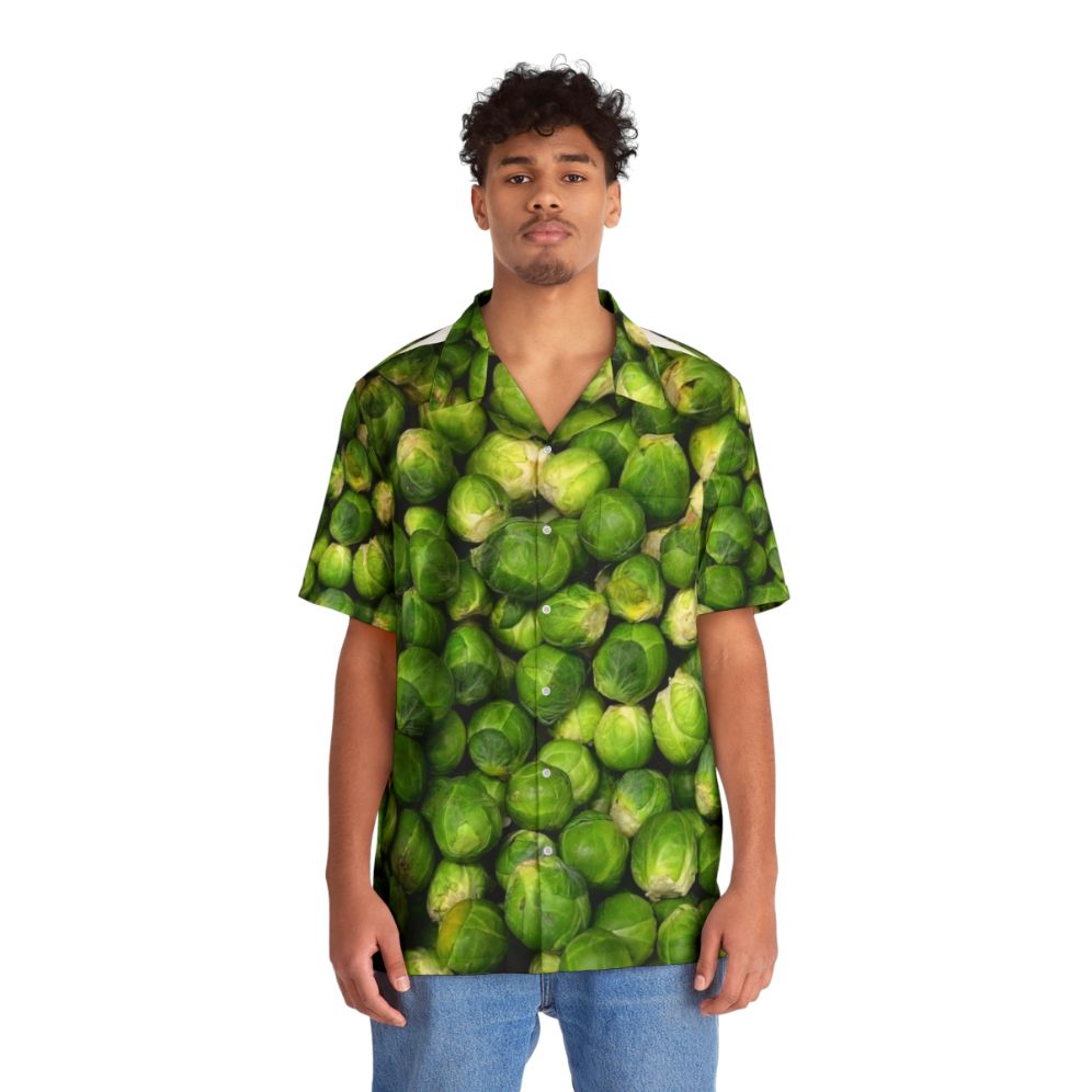 Brussels sprouts patterned Hawaiian style shirt - People Front