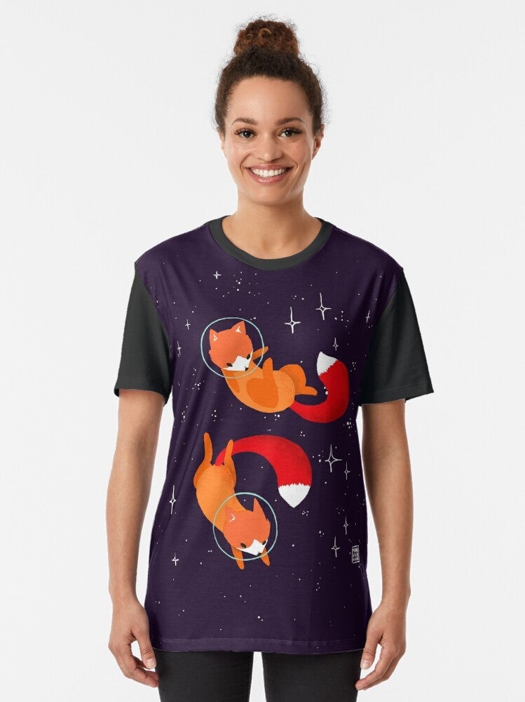 Adorable space foxes design in a cosmic, starry background - Women