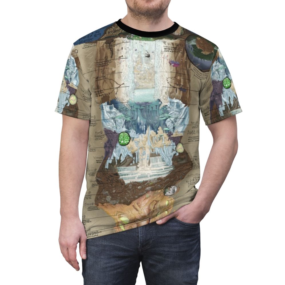 Abyss Exploration Chart inspired t-shirt featuring Made in Abyss fan art design - men front