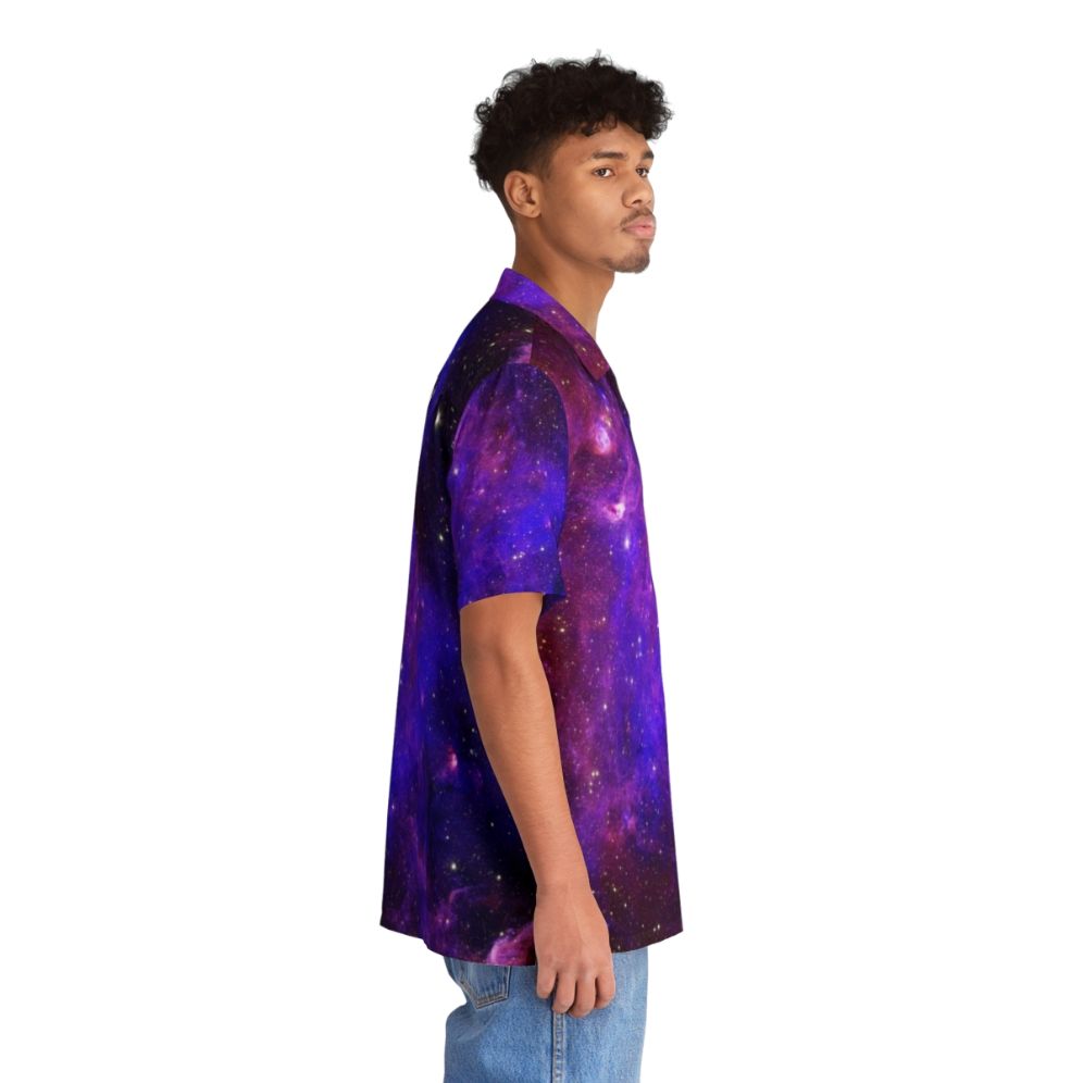 Galaxy design Hawaiian shirt featuring stars, planets, and cosmic patterns - People Pight