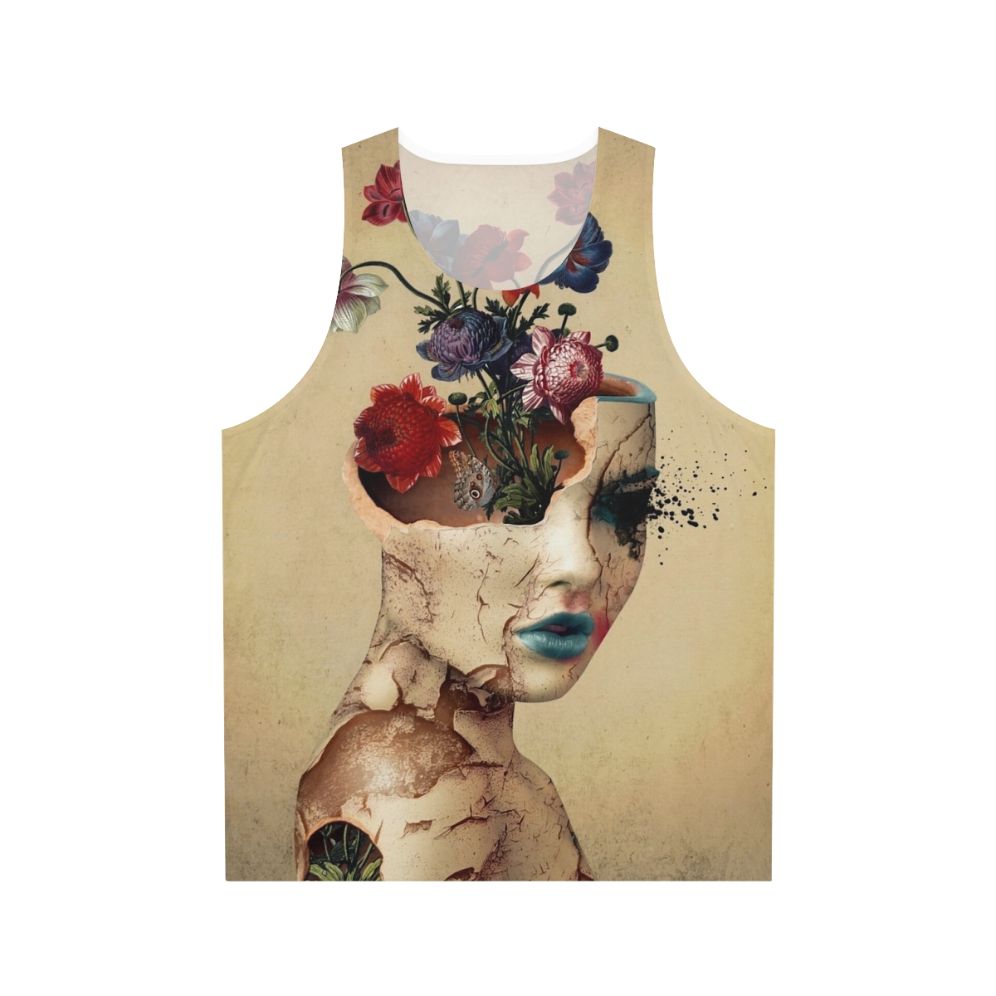 Broken Beauty Unisex Floral Grunge Digital Art Tank Top