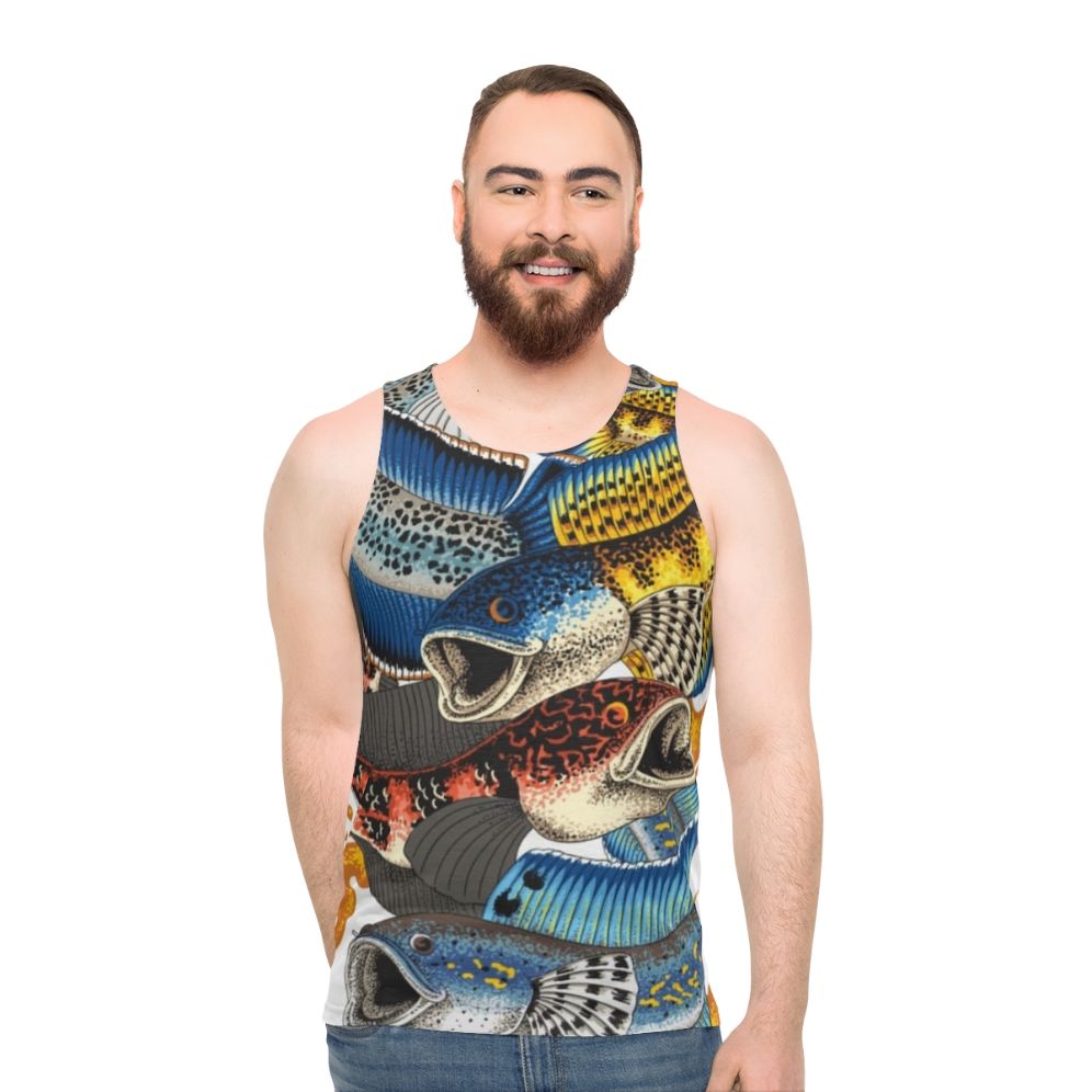 Unisex Japanese Koi Fish Tank Top - men