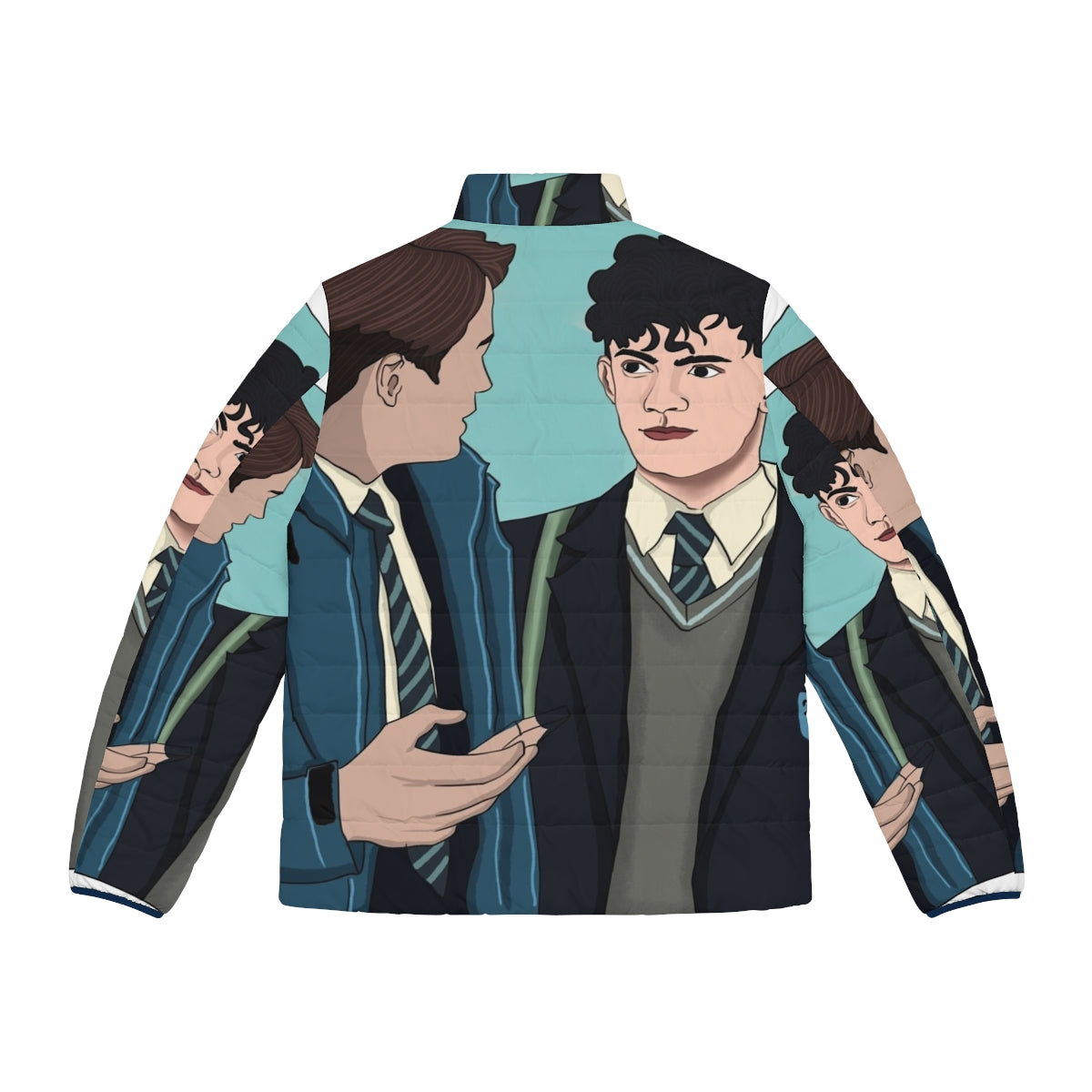 Heartstopper Nick and Charlie Puffer Jacket, featuring characters from the LGBT Netflix series - Back