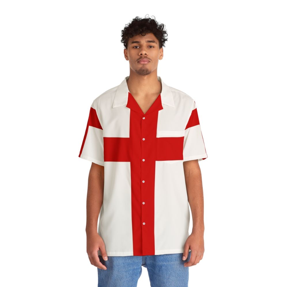 England St George Cross Hawaiian Shirt - People Front