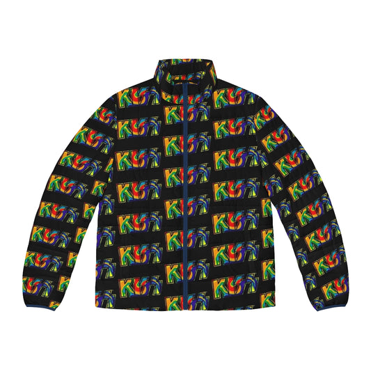 Kiss The Band Rainbow Tie Dye Puffer Jacket