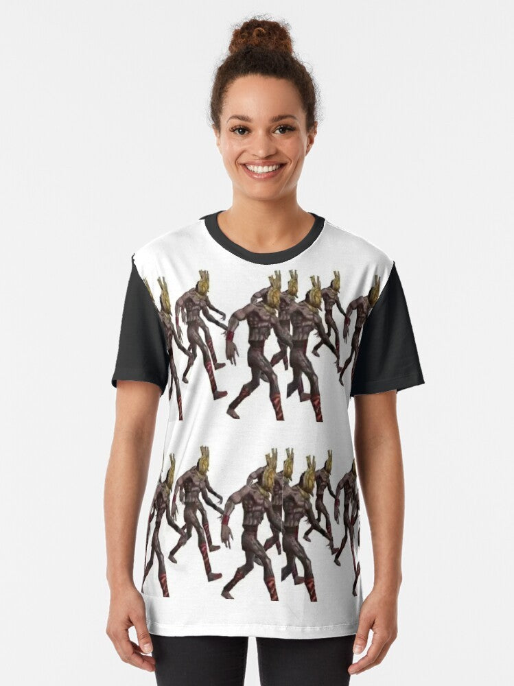 Dagoth Ur fan art graphic t-shirt with Elder Scrolls video game design - Women