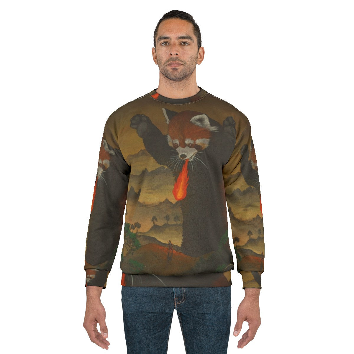 Fiery Giant Red Panda Sweatshirt - men