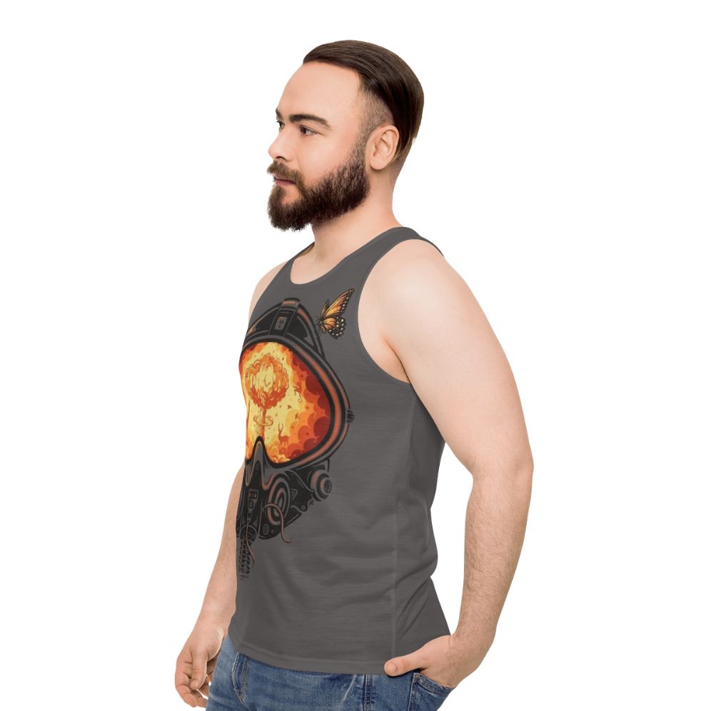 Unisex pilot butterfly graphic tank top - men side