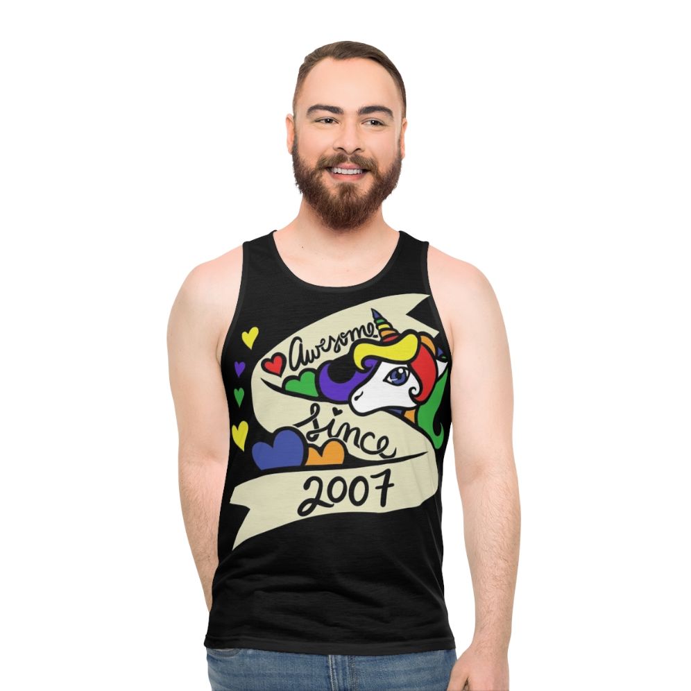 Awesome Since 2007 Unisex Unicorn Tank Top - men